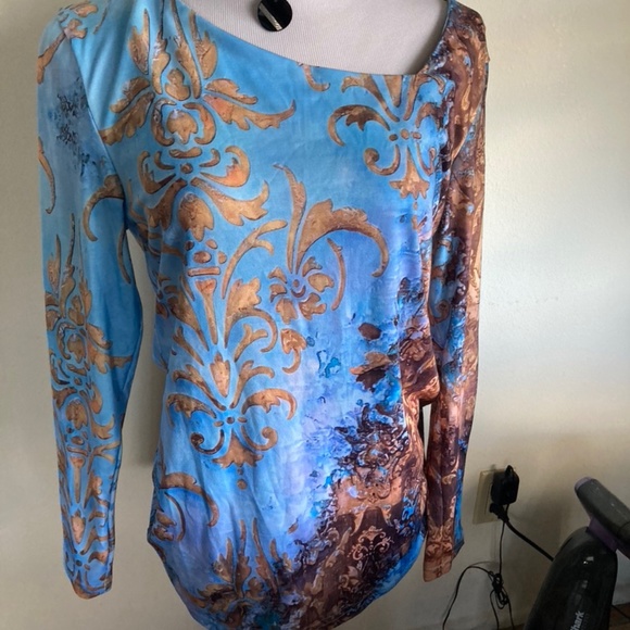 Just Fashion Now Tops - Lovely top, small size, silky fabric, Just Fashion Now, mainly blue